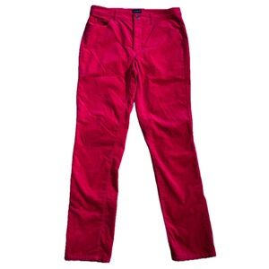Talbots Velveteen Straight Leg Red Velvet Pants Sz 8 May Fit 6 Valentines Preppy